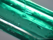 Calcite inclusions in emerald