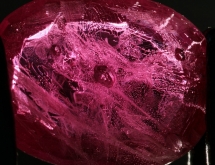 Vitreous inclusions in heat-treated ruby