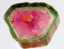 Watermelon tourmaline color zoning