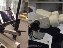 Digiscoping adapter for photomicrography through microscope's ocular, using cell phone or compact digital camera