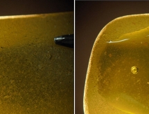 Green artificial glass, illustration of quick polish effect