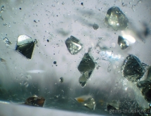 Octahedron pyrite inclusions in quartz