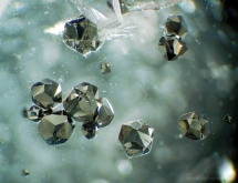 Pyrite inclusions in quartz