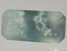 Riebeckite inclusions in quartz ("blue tara" quartz)